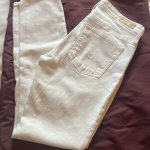 Ag Adriano Goldschmied White Straight Leg Jeans